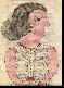 #21: Woman w/ Hair Bun 8.5 X 14 pencil, colored pencil & crayon on Prison Newsletter Dated May, 1972 **SOLD**      