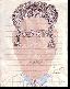 #15: Man w/ blue collar, Signed: this is you Made By Momo, 8.5 x 11, crayon, pencil & colored pencil on Prison Training Report (which shows through)
