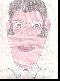 #16: Man in blue-striped shirt, Signed: Mr. Barko Made By Momo. 8.5 x 14, crayon, pencil & colored pencil on Prison Newsletter