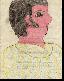 #2 Woman, side view on prison paper, 8.5 x 11