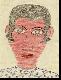 #3: Woman in Patterned Dress, on prison Paper, 8.5 x 11